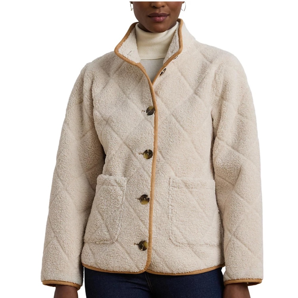 Lauren Ralph Lauren Quilted Faux Shearling Jacket, size X-Large